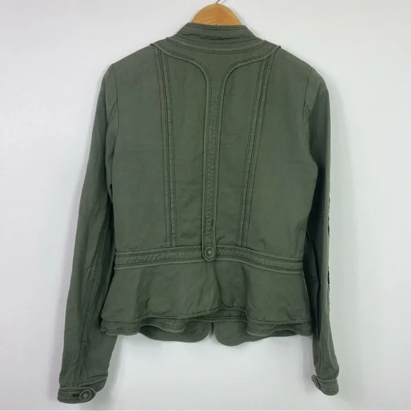 Anthropologie Elevenses military jacket olive green 10 - Picture 2 of 10